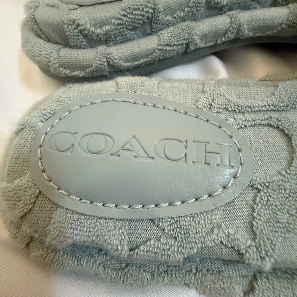 Coach Textured Slippers in Soft Gray - Picture 1 of 6